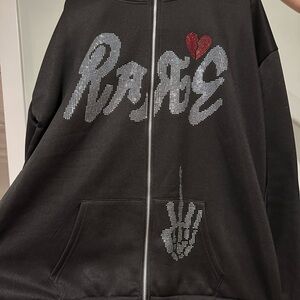 Black Hoodie with Graphic Design